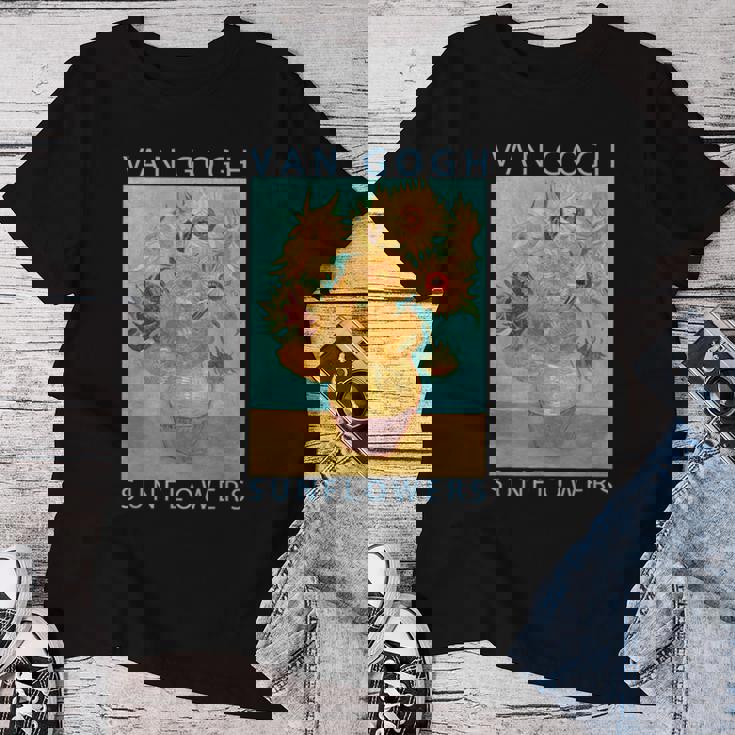 ゴッホ 面白いtシャツ ひまわり 名作 アート 花 印象派 絵画 メンズ レディース 服 美術 油彩画 レディースTシャツ 面白い贈り物