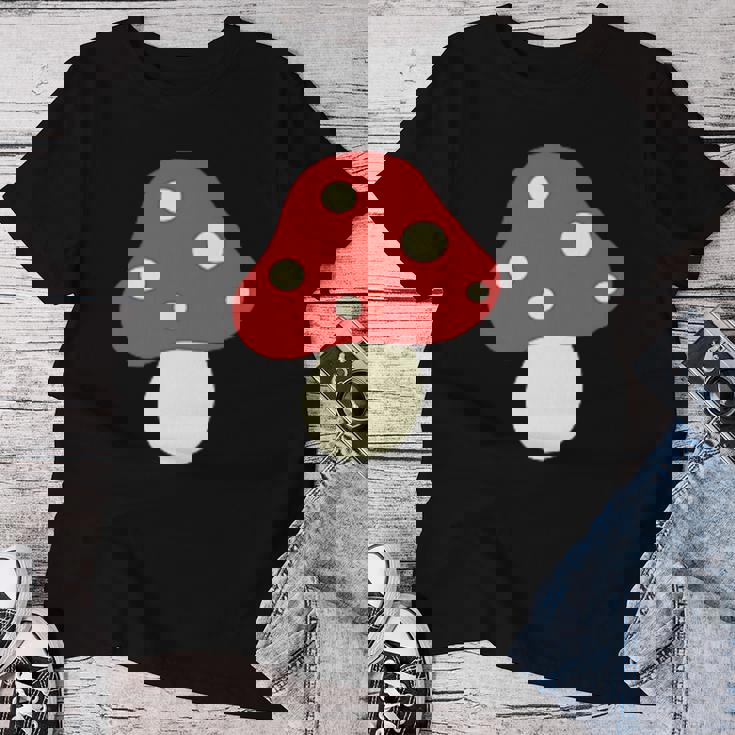 シンプルでキュートなキノコのグラフィック Cute Mushroom レディースTシャツ 面白い贈り物