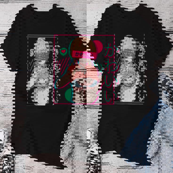 スケベなアニメの女の子 レディースTシャツ 面白い贈り物