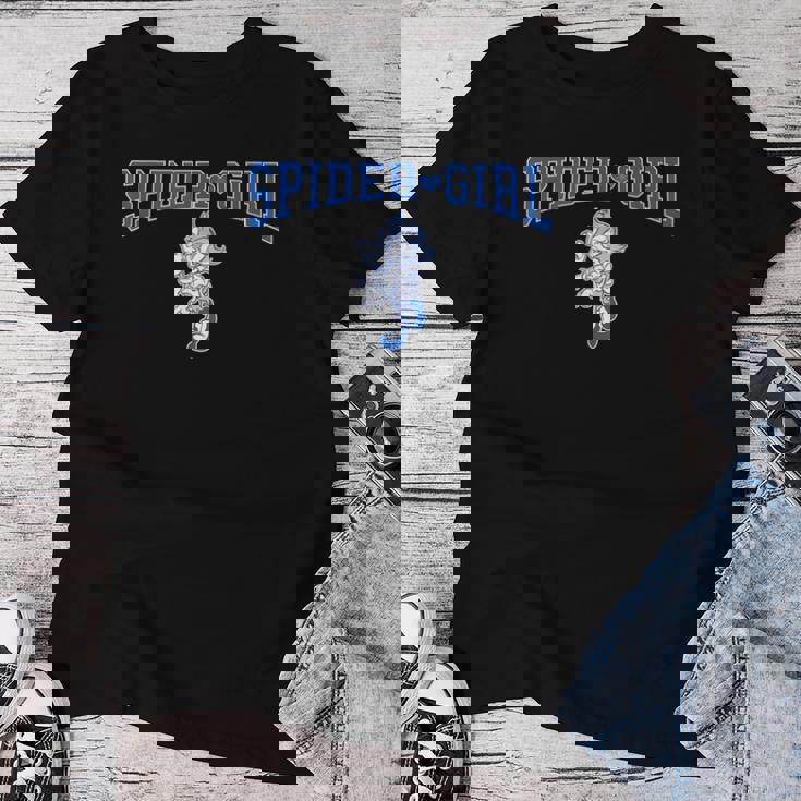 スパイダー・ガールpider Girl 青 レディースTシャツ 面白い贈り物