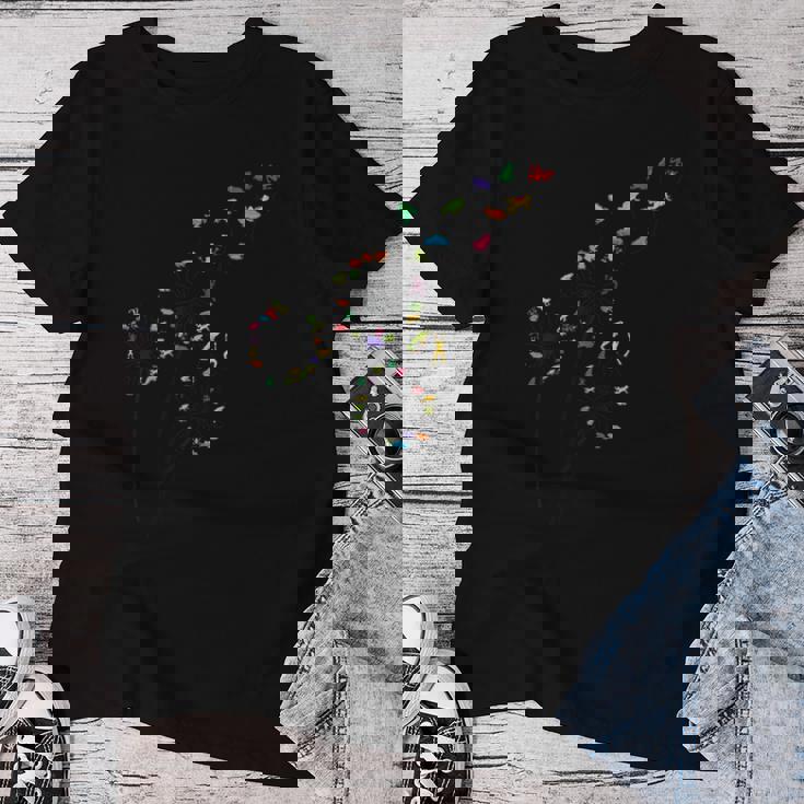 タンポポのカエルの花、花のカエルの木 レディースTシャツ 面白い贈り物