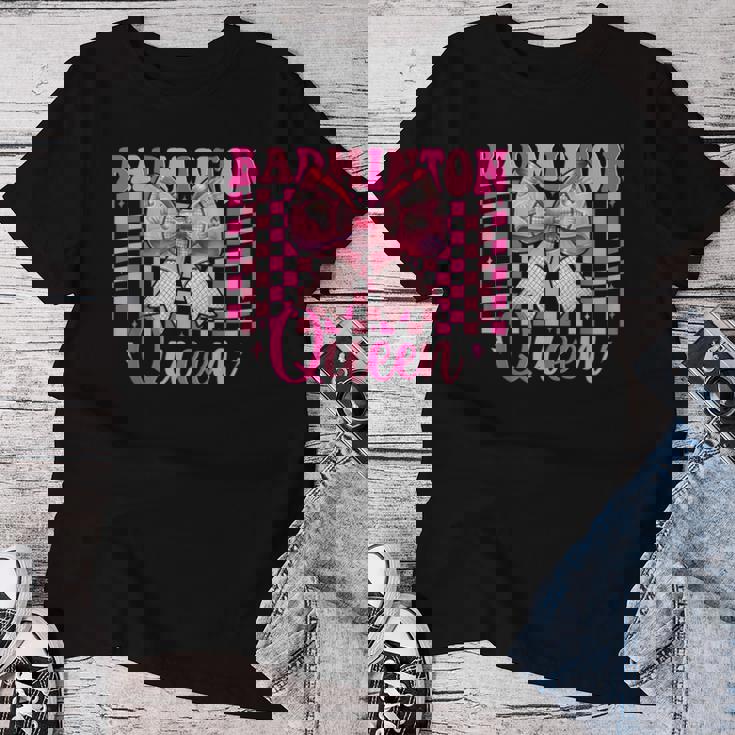 バドミントン クイーン プレイヤー 女の子 ママ 母の日 コケット リボン レディースTシャツ 面白い贈り物