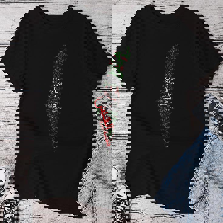 パレスチナ パレスチナの都市地図 男性 女性 ガザ レディースTシャツ 面白い贈り物