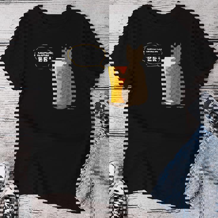 ビールをすすめるねこ2 猫 ビール Cat Beer レディースTシャツ 面白い贈り物