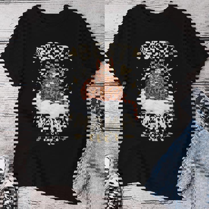 ベンガル猫のお母さんと子猫、母の日、お母さん レディースTシャツ 面白い贈り物