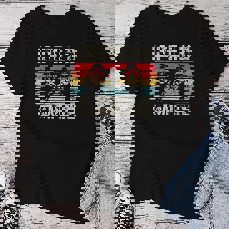 レトロ ゲーム レベル50 コンプリート 誕生日 ギフト 50歳の誕生日プレゼント女性男性ヴィンテージ レディースTシャツ 面白い贈り物