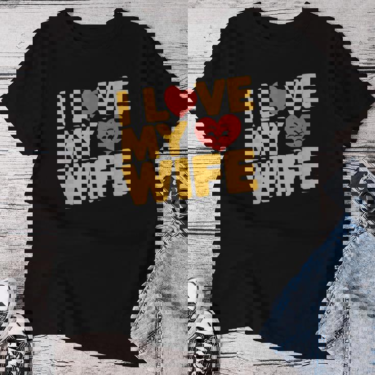 夫 妻 引用 I Love My Wifeays For Lover Husband レディースTシャツ 面白い贈り物