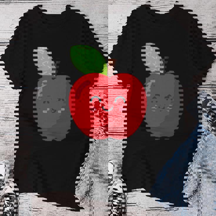 子供、女性、男性向けのミニマルな甘いリンゴ レディースTシャツ 面白い贈り物