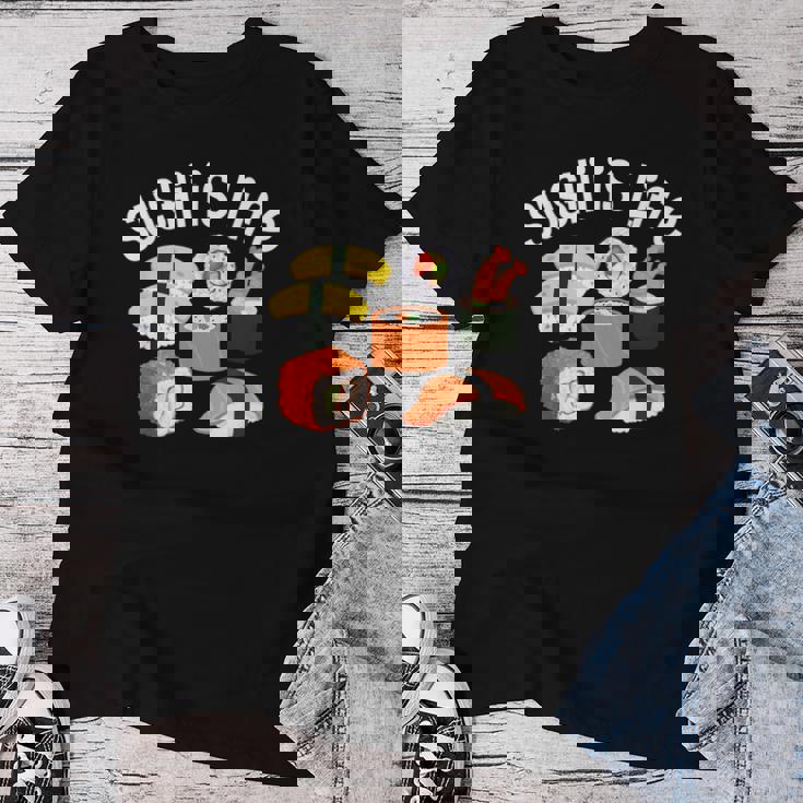 寿司アート 男性 女性 和食 寿司 巻き寿司 好き レディースTシャツ 面白い贈り物