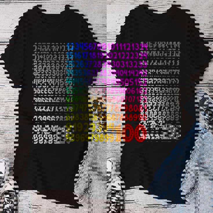 数字の日 100 数字の日 キッズコスチューム 算数の日 女の子 男の子 レディースTシャツ 面白い贈り物