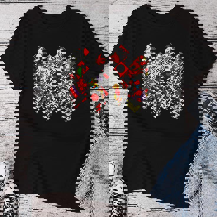 日本の伝統工芸品 花札 男性 女性 レディースTシャツ 面白い贈り物