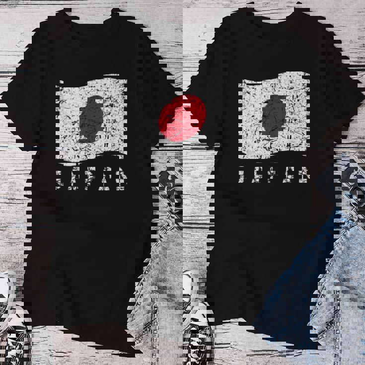 日本国旗 ダメージ加工 愛国心 男性 女性 キッズ レディースTシャツ 面白い贈り物