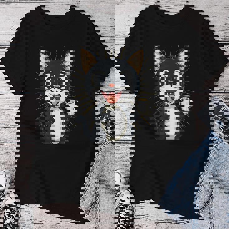 男の子と女の子のための素晴らしい猫のカップ衣装。 レディースTシャツ 面白い贈り物