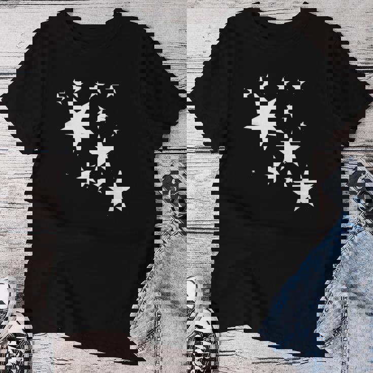 白い星 星柄 デザイン コスチューム ギフト 男性 女性 子供 レディースTシャツ 面白い贈り物