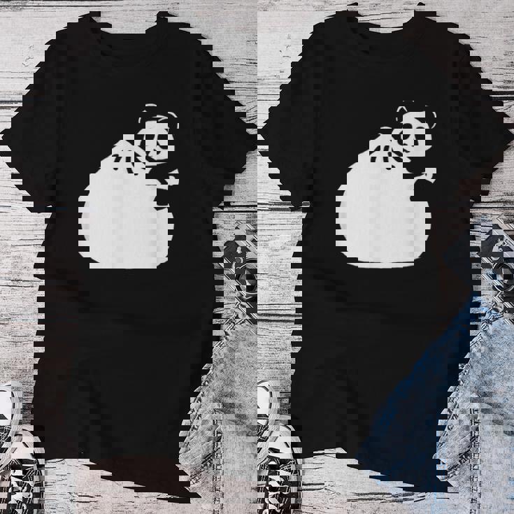 肉まんとパンダ かわいい チャイナ Pork Bunpanda レディースTシャツ 面白い贈り物