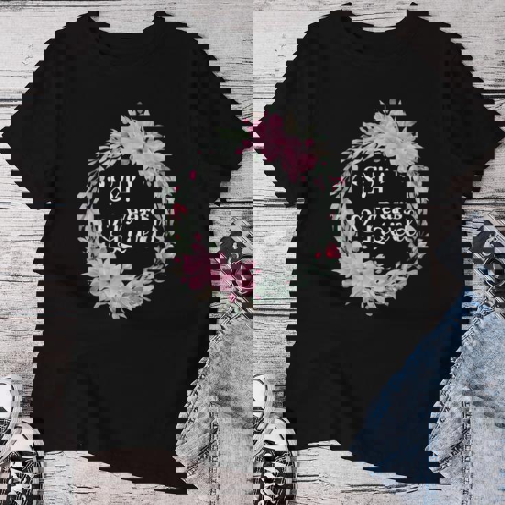 花柄 84歳 誕生日 男性 女性 84歳 誕生日 レディースTシャツ 面白い贈り物