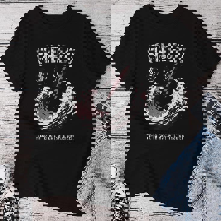 還暦祝い サーフィン 波 海好き 父 男性 女性 60歳 Time Is A Wave I'm Theurfer レディースTシャツ 面白い贈り物