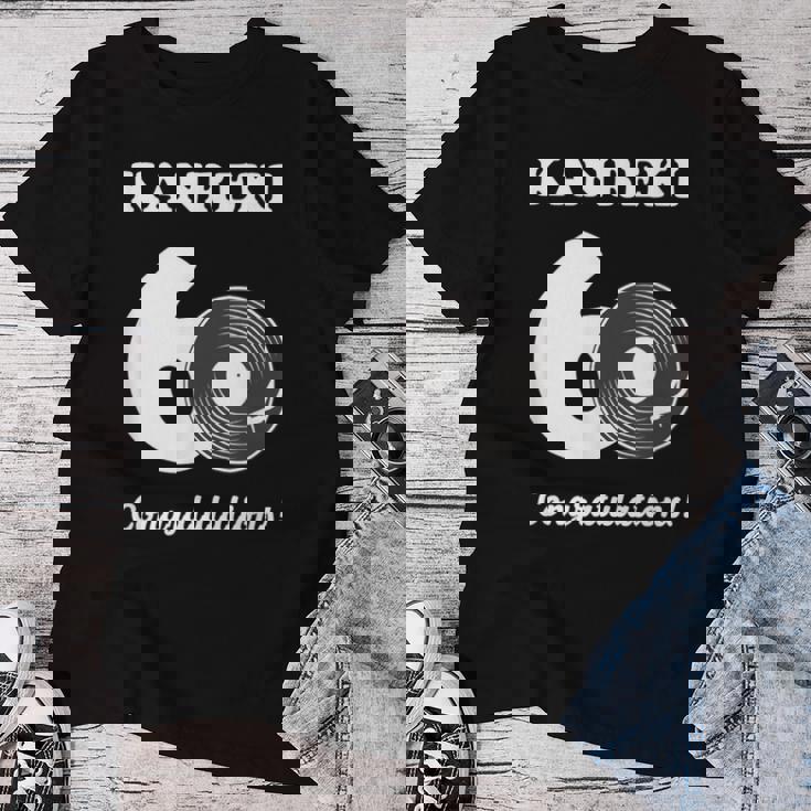 還暦祝い レトロ 音楽好き レコード好き 父 男性 女性 還暦 お祝い 60歳 おしゃれ レディースTシャツ 面白い贈り物