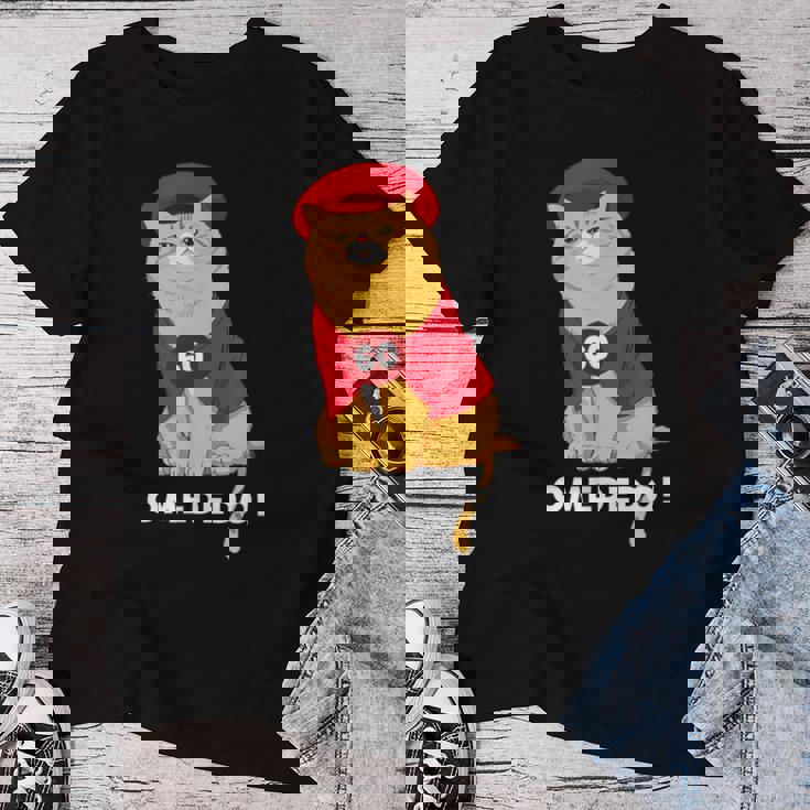 還暦祝い 猫 ねこ ちゃんちゃんこ 男性 女性 猫好き 還暦 お祝い 60歳 かわいい おもしろ オレンジ猫 レディースTシャツ 面白い贈り物