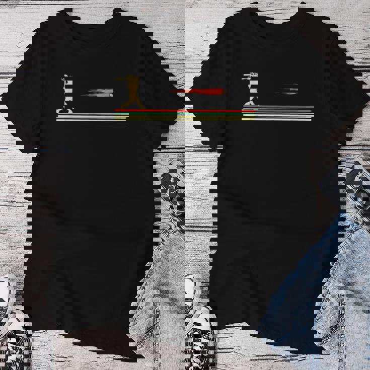 野球選手 娘 面白い ソフトボール バット 女の子 レディースTシャツ 面白い贈り物