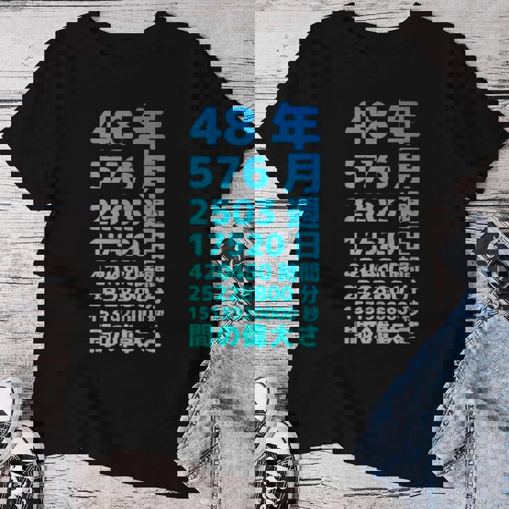 面白い48歳の誕生日の古いメーター 面白い48歳のギフト 女性 男性 面白い電卓 48歳の誕生日のギフト レディースTシャツ 面白い贈り物