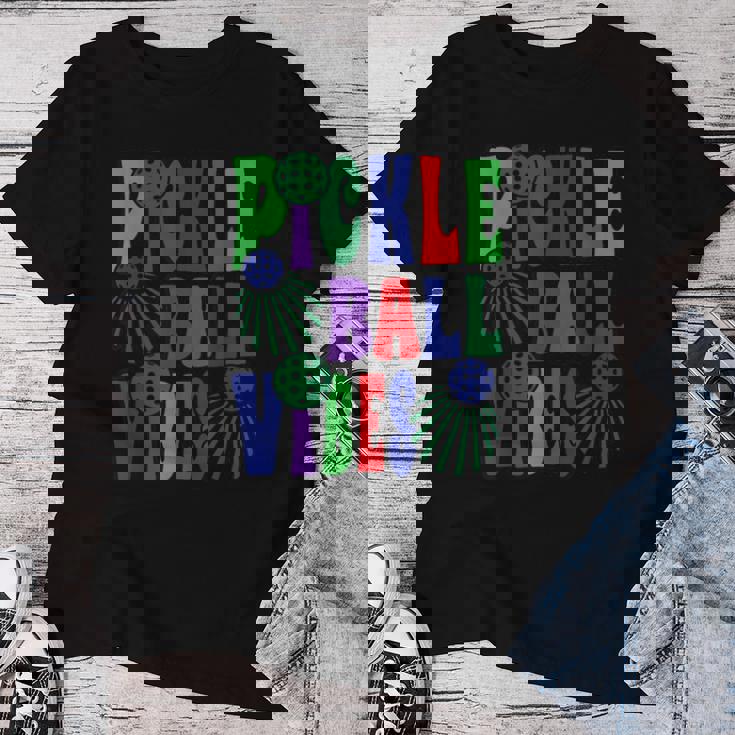 面白いスポーツデザイン女性男性ピックルボール レディースTシャツ 面白い贈り物