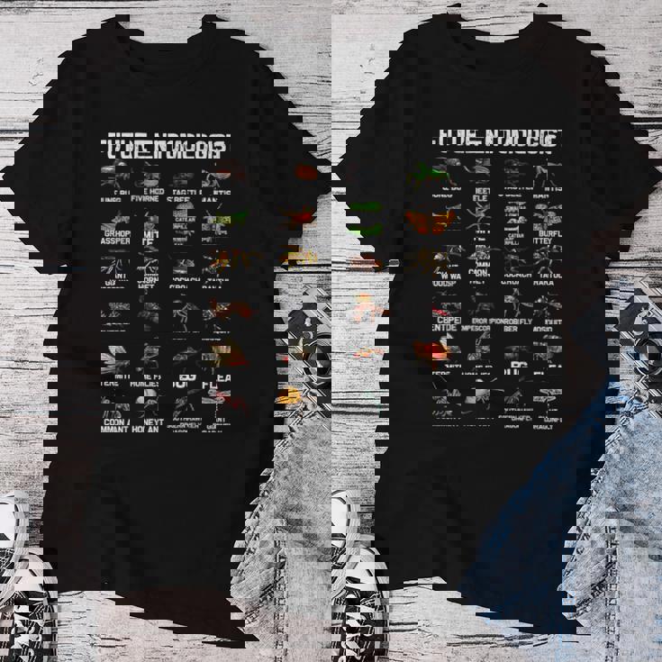 面白い昆虫学 虫虫好き 男性 女性 男の子 女の子 子供 レディースTシャツ 面白い贈り物