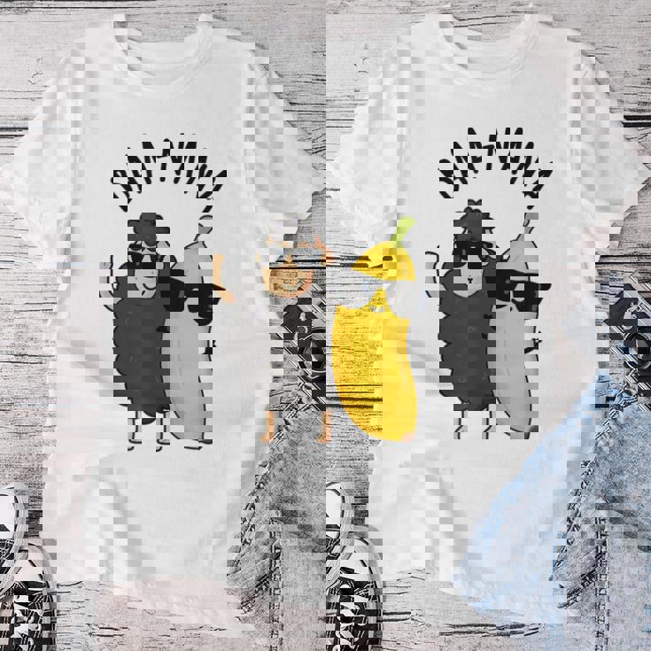 Baa-Nana おもしろバナナ羊しゃれ レディースTシャツ 面白い贈り物