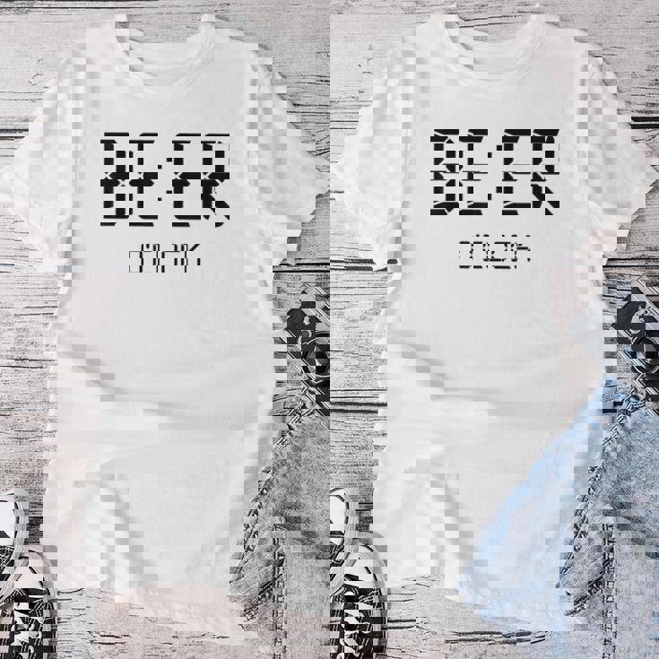 Beer O'clock ビールタイム 面白いギフト ビール愛好家 レディースTシャツ 面白い贈り物