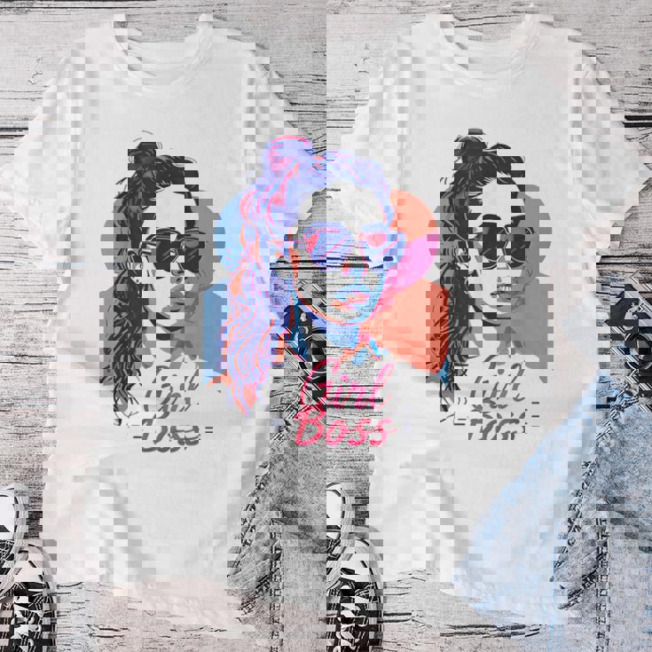 Girl Boss ポップアート セルフエンパワーメント レトロ 1950年代 レディースTシャツ 面白い贈り物