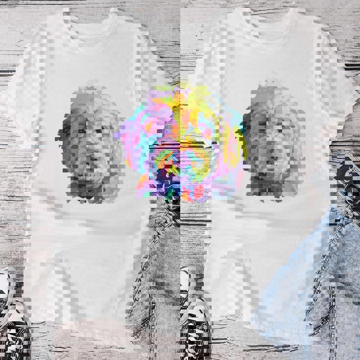 Goldendoodle ギフト ラブラドゥードル Cockapoo Mom カラフル ポップアート レディースTシャツ 面白い贈り物