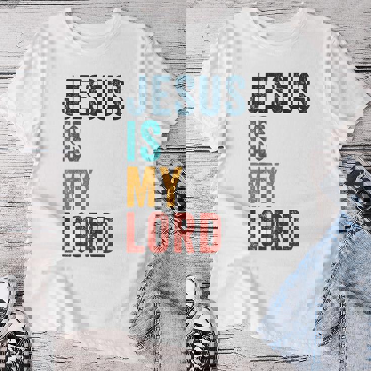 Jesus Is My Lord – Christian Faithintage Graphic レディースTシャツ 面白い贈り物