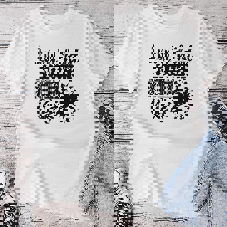 Livin' Thatoccer Mom Life ファニースポーツ 母の日 長袖tシャツ レディースTシャツ 面白い贈り物