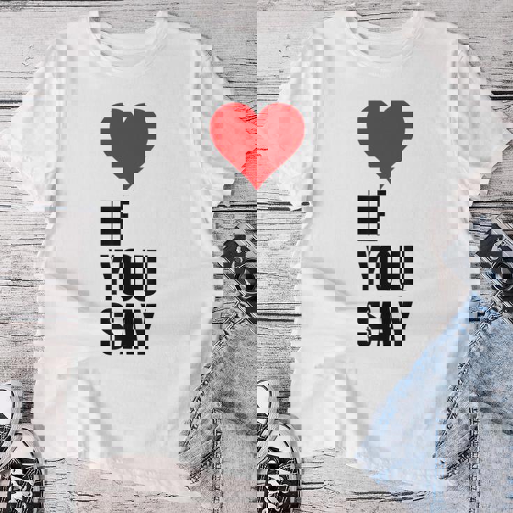 I Love Heart Red If Youay For アパレル レディースTシャツ 面白い贈り物