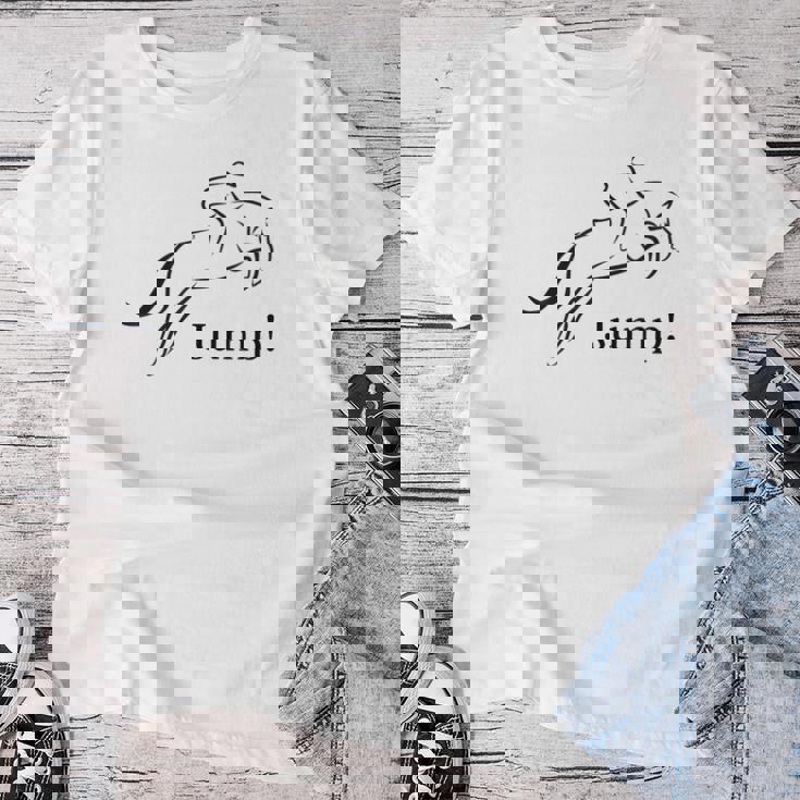 Showjumping Equestrian Horse Riding レディースTシャツ 面白い贈り物