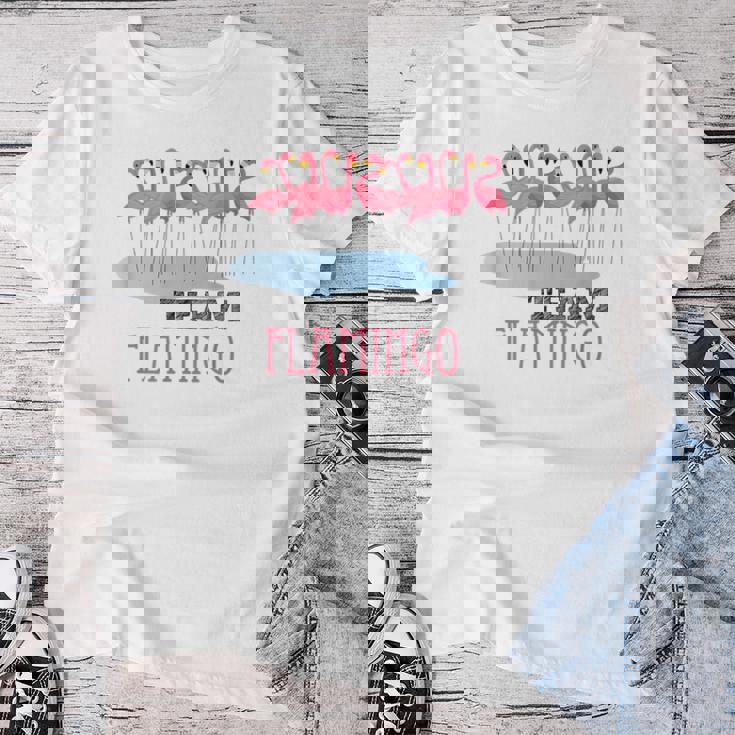 Team Flamingo キュート フラミンゴシャツ 素晴らしい夏用シャツ レディースTシャツ 面白い贈り物