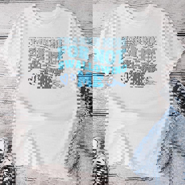 Thank Mom For Notwallow Me 娘 息子 母の日 レディースTシャツ 面白い贈り物