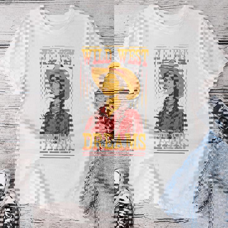 Wild West Dreams Country Western Cowgirl Rodeo グラフィック レディースTシャツ 面白い贈り物