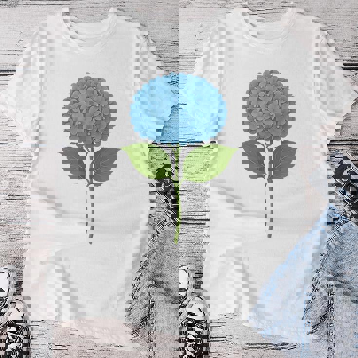 【花の花】あじさい美、花好き、自然 レディースTシャツ 面白い贈り物