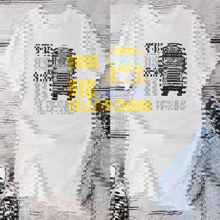 おかしなスクールバス運転手感謝 男性 女性 退職 レディースTシャツ 面白い贈り物