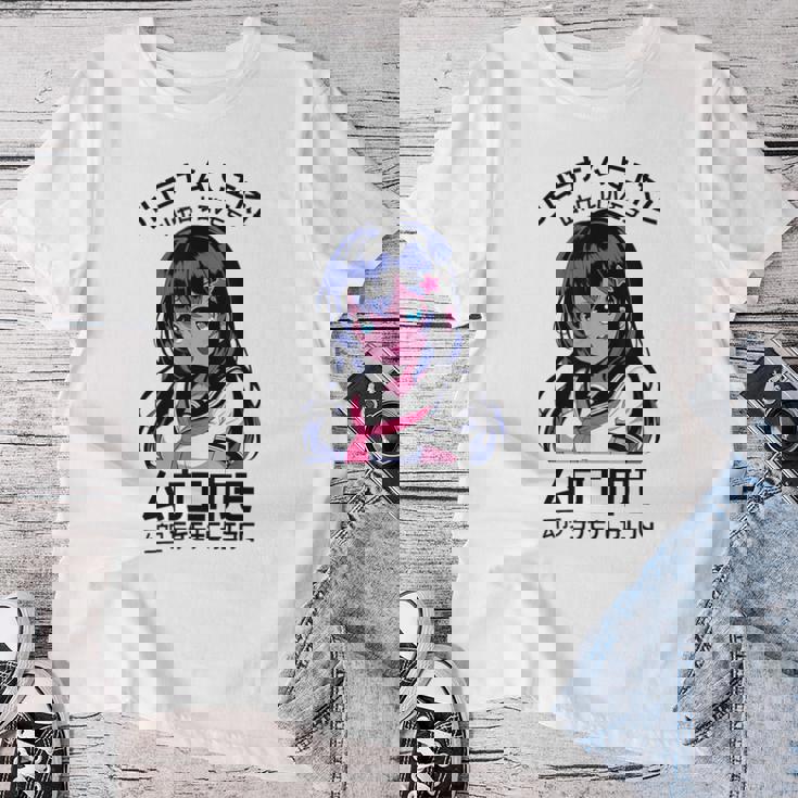 かわいい 和 かわいい アニメ 女の子 イラスト グラフィック デザイン レディースTシャツ 面白い贈り物