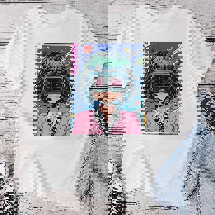 かわいいアニメの女の子 長袖tシャツ レディースTシャツ 面白い贈り物