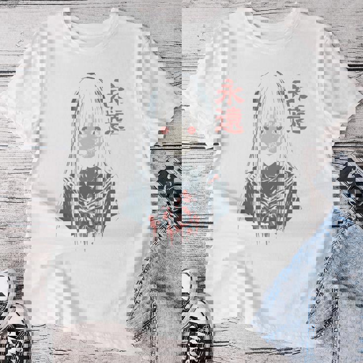 アニメ ホラーガール 美的 ソフト グランジ ワイフ 日本人 女の子 長袖tシャツ レディースTシャツ 面白い贈り物