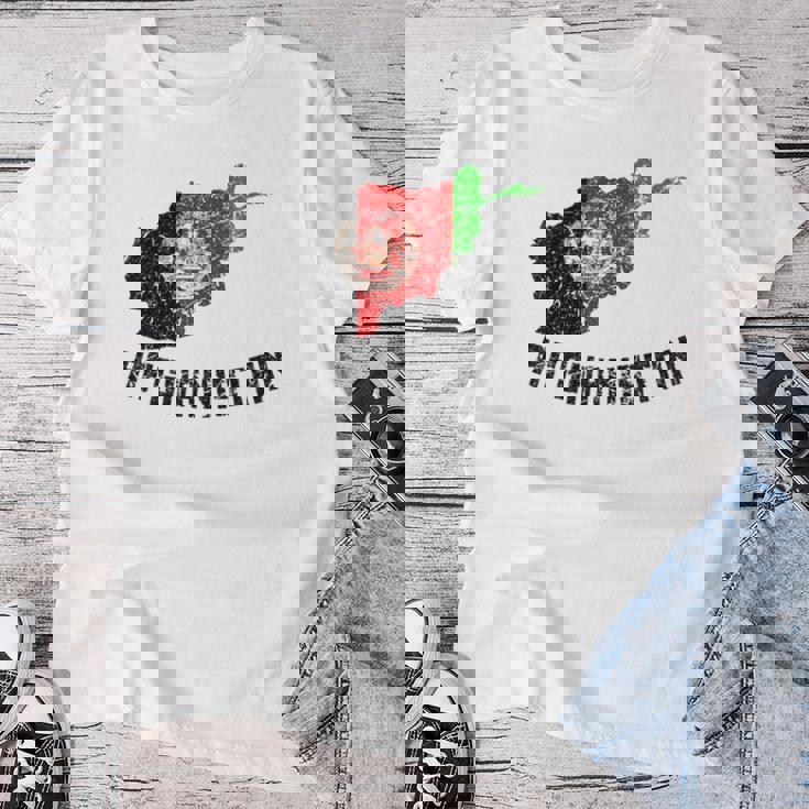 アフガニスタンの国旗 アンティーク調 男性 女性 キッズ アフガニスタン レディースTシャツ 面白い贈り物