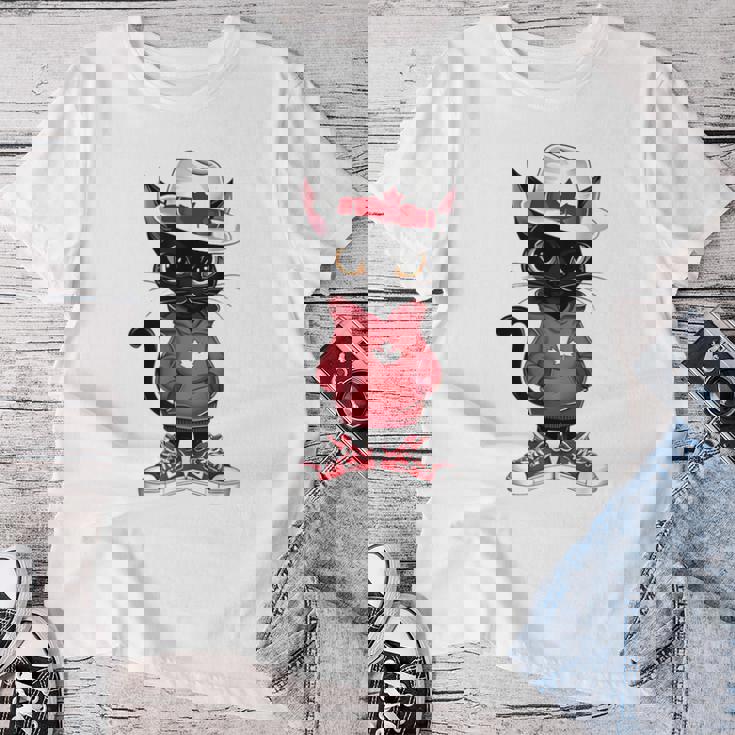 カナダデー 面白い クール 黒猫 カナダ国旗 キッズ 女の子 男の子 レディースTシャツ 面白い贈り物