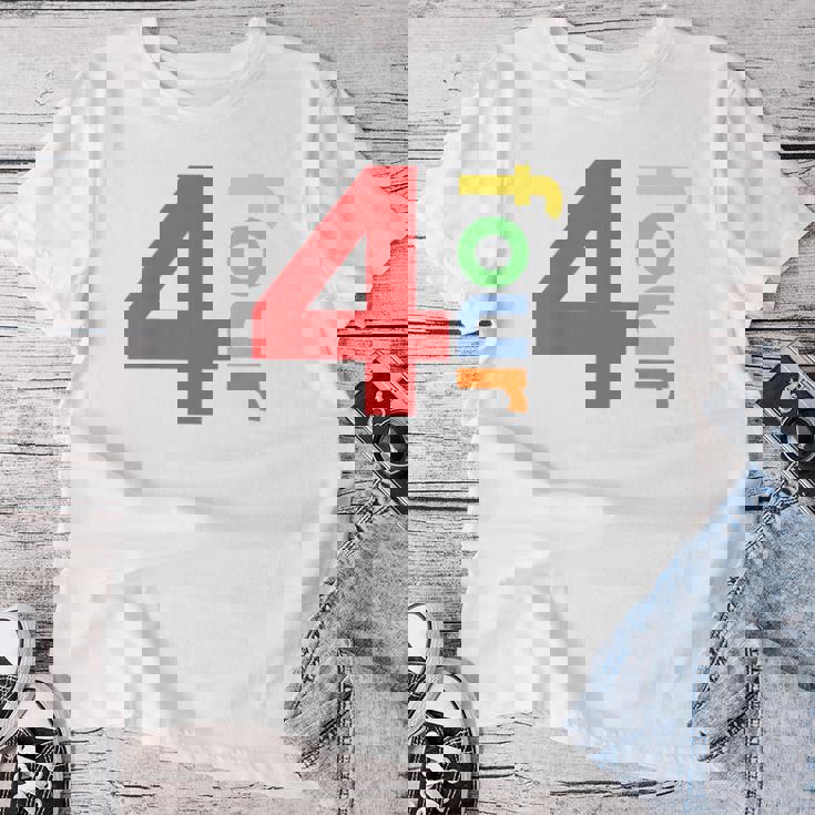 キッズ 4歳の誕生日シャツ 男の子 女の子 4歳 4歳 4歳 パーティー レディースTシャツ 面白い贈り物