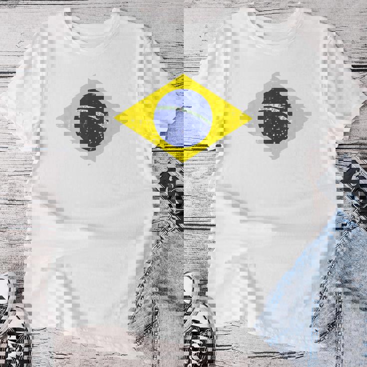 グリーン ブラジル国旗 サッカー ファン 男性 女性 男の子 女の子 キッズ レディースTシャツ 面白い贈り物