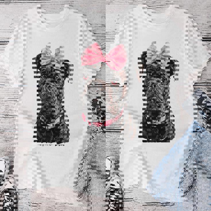 コケット ボウケーン コルソ 犬 ママ ピンクリボン 女の子 レディースTシャツ 面白い贈り物