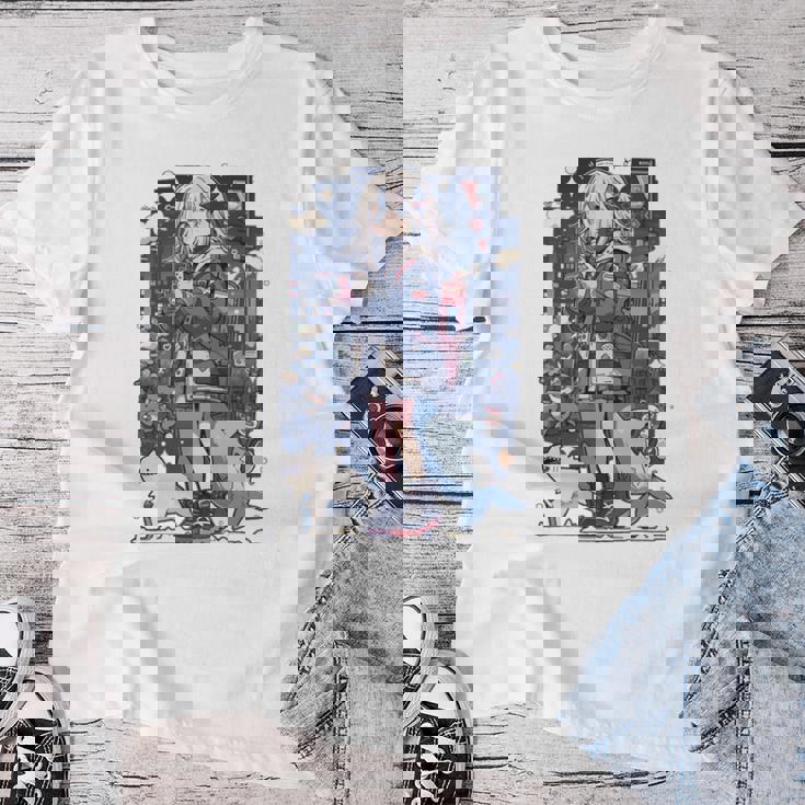 シャーク ワイフ 東京 アニメ ワイフ 女の子 かわいい カワイイ 漫画 レトロ 長袖tシャツ レディースTシャツ 面白い贈り物