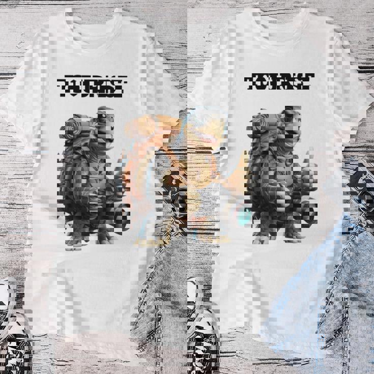 ツーリスト ウミガメ 家族 男性 女性 男の子 女の子 キッズ 大人 長袖tシャツ レディースTシャツ 面白い贈り物